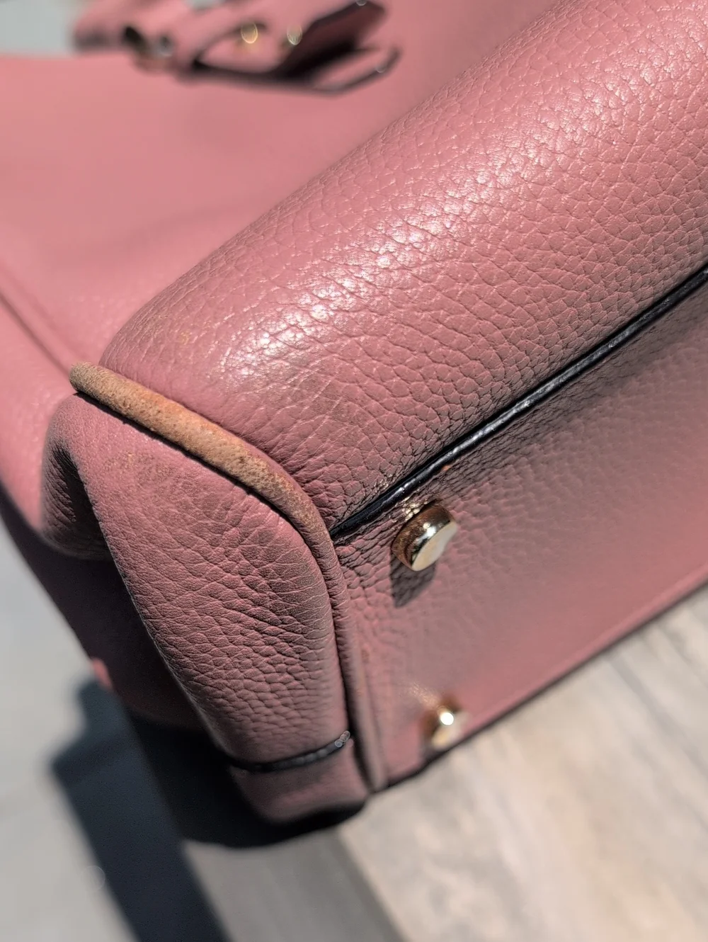 kate spade Mulberry Stree Rose Pink Pebbled Leather Satchel with Removable Strap